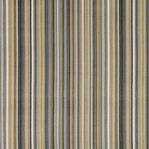 May include: Vertical striped fabric in shades of beige, gray, and white. The stripes are of varying widths, creating a textured appearance. The fabric has a woven look, suitable for upholstery or home decor.