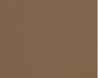 May include: Close-up of a plain brown fabric with a subtle woven texture. The colour is a warm, earthy tone, suitable for upholstery or other textile projects. The fabric appears to be durable and tightly woven.