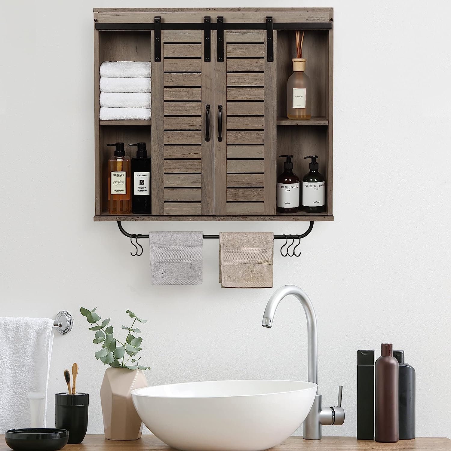 DECOMIL Small Bathroom Storage Cabinet, Bathroom Storage Organizer