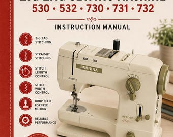 Instrucciones para la máquina de coser Bernina Record 530 532 730 731 732 (PDF) Manual de usuario de la Bernette Zig Zag (en inglés) Descargar PDF Guía del manual de usuario