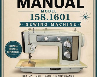 Sears Kenmore 158 16012 158.16012 16511 16951 Nähmaschinen-Wartungsanleitung Benutzerhandbuch PDF-Download Sofort-Download Retro Scan