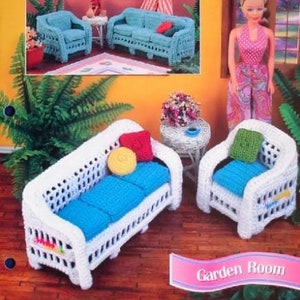 Barbi Sindy Daisy Doll 11-12" Fashion Doll Furniture Crochet Garden Room PDF Patterns Pippa Dawn Pullip Blythe 1980s