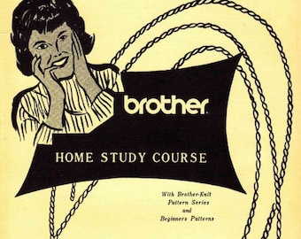 Brother Knit Course with Lessons Knitting Techniques Machine Knitting Retro Garments 70s Vintage Patterns Study Guide PDF Instant Download