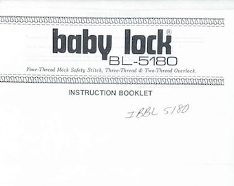 BabyLock BL-5180 Overlocker / Serger PDF-instruktions- och servicemanualer på engelska Direktnedladdning Retro Scan