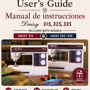 Husqvarna Viking 350 Daisy 315 325 335 Sewing Machine PDF Manual Vintage Download User Manual - Complete User Guide Instant Download Retro