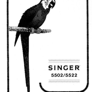 Singer 5107 5502 5522 Sewing Machine Instruction Manuals in English Vintage PDF Digital Instant Download Guide