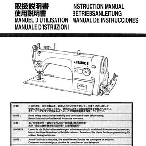 Juki DDL8700 DDL-8700 Lockstitch Industrial Sewing machine PDF Service Manual in English Instant Download Retro Scan