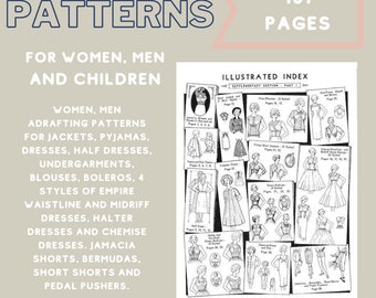Dibujo de patrones y clasificación Libro de 161 páginas con patrones para mujeres, hombres y niños Vintage Descargar PDF