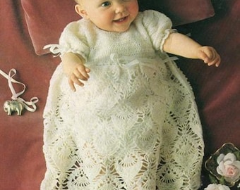 Doopjurk baby Ananaskant Vintage haakpatronen PDF Instant download