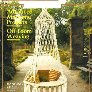 Macrame Hanging Chair Plant Pot Hangers Planters Hammock Pattern Knotting Knot Instruction Tutorial PDF Vintage Boho Design Instant Download