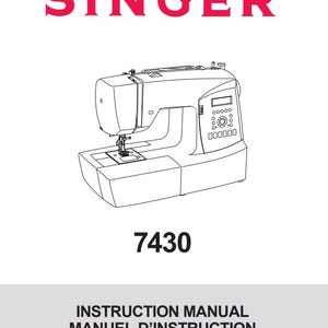 Singer 7430 Sewing Machine Instruction Manual in English Vintage PDF Download User Manual - Complete User Guide