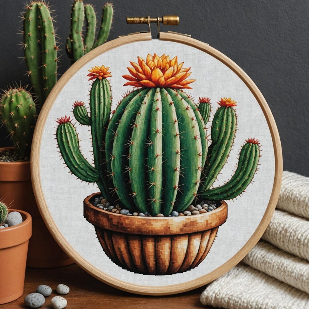 Cactus Succulent Crossstitch Cross Stitch Design PDF Patterns Potted ...