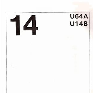 May include: A Singer Service Manual with the number 14 in bold black font. The manual also displays the text "U64A U14B" and the Singer logo at the top. Copyright information is at the bottom.
