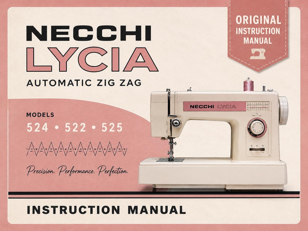 Necchi Lycia LAC 524 522 525 Automatic Zig Zag Manual Sewing