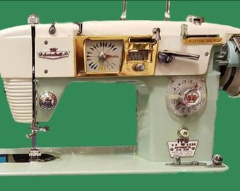 Vintage 1950s Mid Century Pink Sewing Machine/ IDLE HOUR/ Sewing