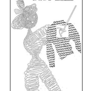 以下が含まれることがあります： 帽子をかぶった女性とニットセーターの白黒イラスト。画像の右上に「PASSAP M 201」の文字が見える。