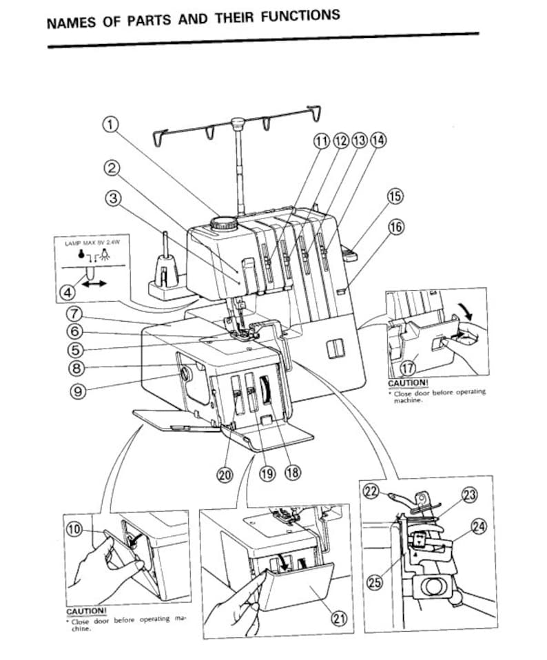 Brother Brother 760DE 760D 760 730D 730 Overlocker Manual de instrucciones Vintage Descargar PDF Manual del usuario Guía del usuario completa imagen 2