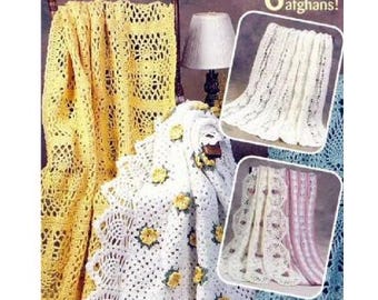 12 mantas afganas de ganchillo con diseño de piña, cuadrados afganos estilo abuela, paquete PDF de patrones de mantas con instrucciones y diseño vintage, descarga instantánea.