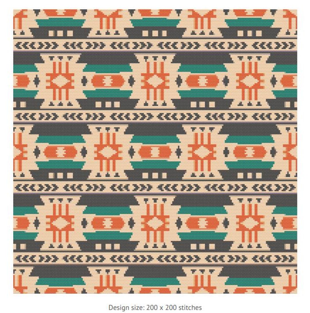 Curated visual reference: Picture Idea: Southwestern Navajo Native American Style Cross Stitch Pdf Design