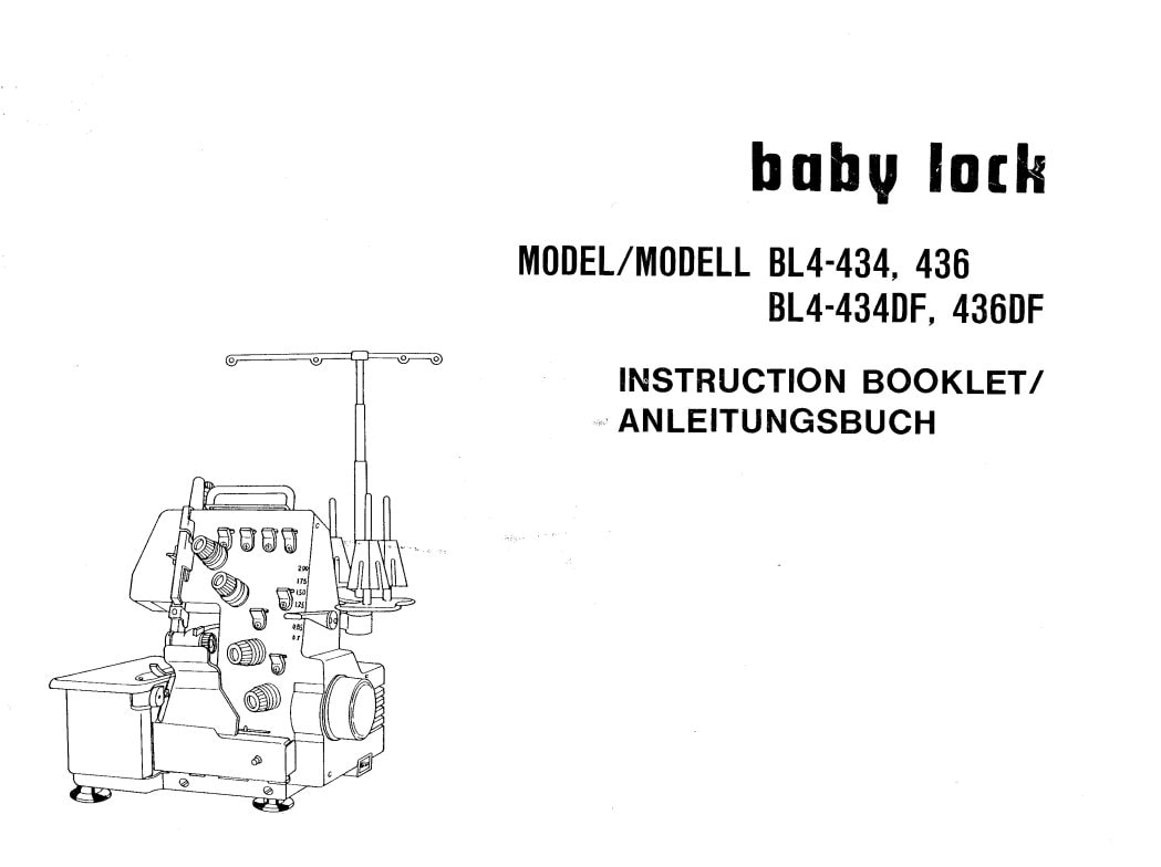 Babylock Model BL4-434 BL4-343DF BL4-436 BL4-436DF Serger