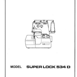 White Globe M34 534 Superlock 534D Overlocker Serger Service Manual PDF Download Vintage PDF Download User Manual - Complete User Guide