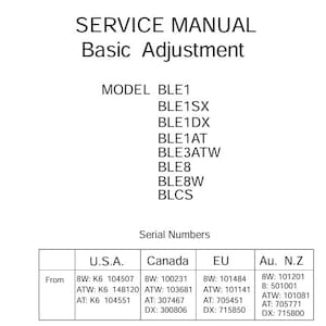 BabyLock Model BL101 BL450 BLE1SX BLE1ATW BLE8W BLCS Overlocker Serger Service Manual Bundle in English. Vintage PDF Download User Guide