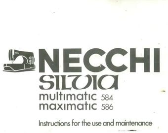 Necchi Sylvia Multimatic 584 Maximatic 586 Englische Nähmaschine Bedienungsanleitung PDF Vintage PDF download