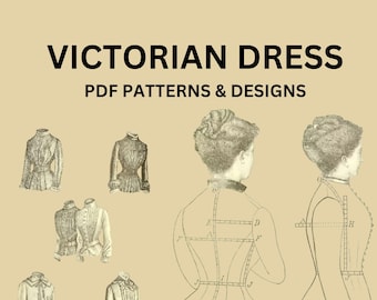 ビクトリア朝のドレス縫製パターン イラスト入りの本 ドレスメーカーに