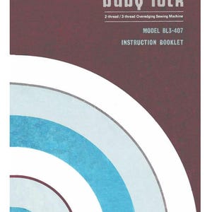 BabyLock Model BL3-407 BL3-408 Overlocker /  Serger PDF Instruction Manual in English Instant Download Retro Scan