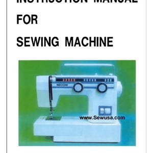 May include: Instruction manual for a white Necchi sewing machine with a green background. The model number is 3537. The website www.Sewusa.com is printed on the machine.