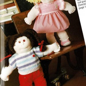 9 Cabbage Patch 16&quot; Soft Sculpture Doll Daisy Daniel Zoe Chloe Knitting Pattern Jacket Skirt Dress Sweater Bootees Booties 1987 PDF Download