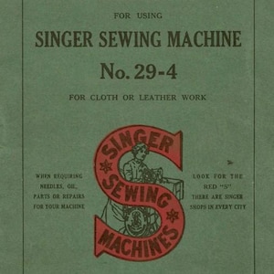 Singer 29-4 29K71 29K72 29K73 Symaskin med låssöm Service- och reservdelsmanual Plattarbeten Stoppartillbehör PDF Direktnedladdning Retro Scan