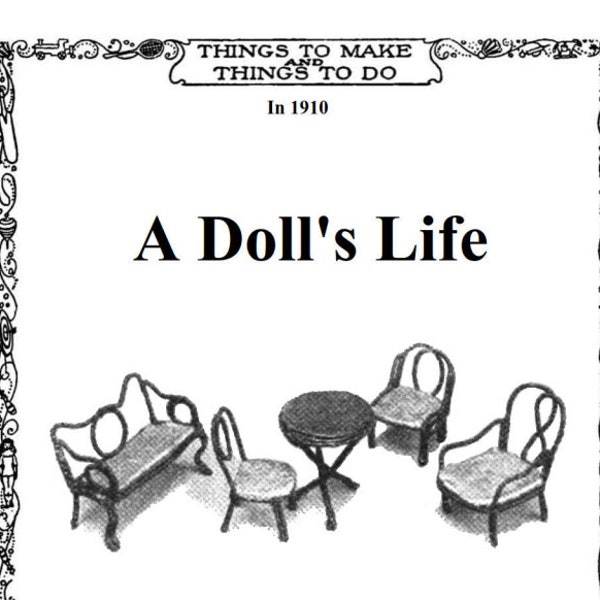 Ein Miniatur Puppenhaus mit Möbeln machen -Things to Make and Things to Do in 1910 Digital PDF Instant Download