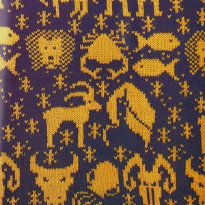 13 Astrología Starsigns PDF Máquina de tejer Crochet Gráficos de punto de cruz para crocheters Patrones de tarjetas perforadas Descarga instantánea vintage