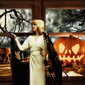 Halloween Crochet Pattern Spiderweb Cobweb Lace Shawl Loom Instruction PDF Vintage Goth Look Instant Download