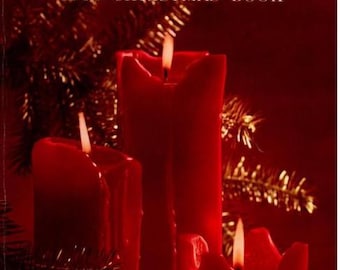 May include: A vintage Sears Christmas catalog cover featuring three red candles with flames burning brightly. The candles are surrounded by green pine branches with gold tinsel. The text "SEARS 1960 CHRISTMAS BOOK" is printed in green and white on a red background.