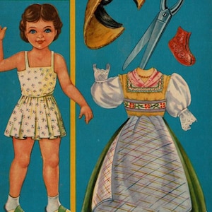 Papierpuppen Ausschnitt Schneiden Buch Volkskostüme Ephemera Junk Journal Zubehör Outfits Scrapbooking Digitaler Download