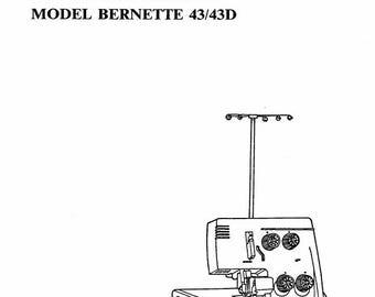 Manual de instrucciones de la máquina de coser Bernette 43 43D en formato PDF (descarga gratuita). Manual de usuario clásico en inglés: guía completa del usuario.