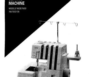 Brother Homelock 760DE 760D 760 730D 730 Overlocker / Serger Instruction Manual Vintage PDF Home Lock Manual User Guide Instant Download