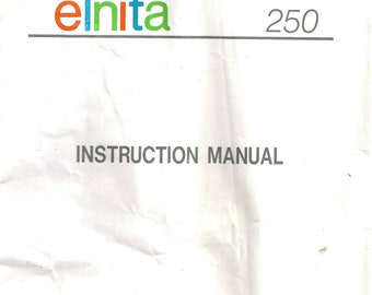 Elna Elnita 250 Sewing machine PDF instruction Manual in English vintage PDF Download User Manual - Complete User Guide