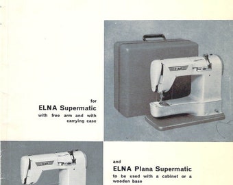 Elna Supermatic and Plana Sewing machine instruction manual PDF Downloadvintage PDF downloadUser Manual - Complete User Guide