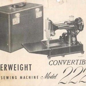 Máquina de costura Singer 222k Featherweight - Serviço em PDF em inglês - Download em PDF antigo - Manual do usuário - Guia completo do usuário