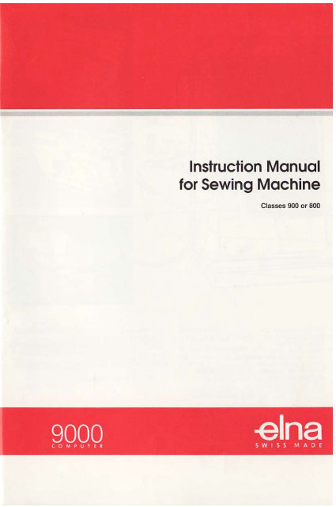 Elna 9000 8000 DIVA Sewing Machine Instruction (Instant Download) Etsy