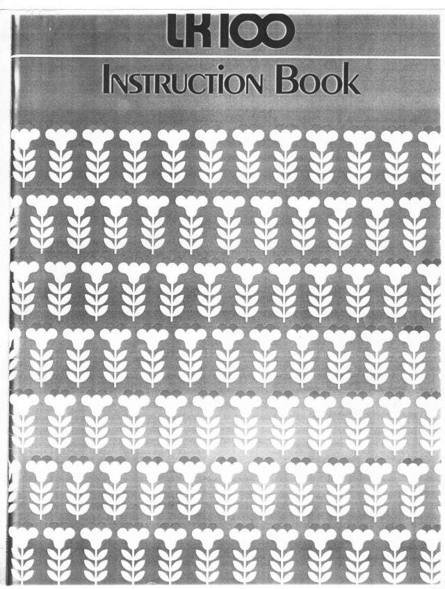 Singer Silver Reed LK100 Knitting Machine Fair Isle Carriage Instruction Operation Manual Beginner Patterns PDF Vintage Download