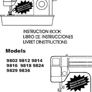 Singer 9802 9812 9814 9816 9818 9824 9828 9829 9832 9836 Capri Sewing Machine Service Instruction Manuals Parts List English PDF Download