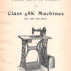 Singer 48K Sewing Machine Parts List PDF Bundle in English PLUS Portuguese Manual Vintage PDF Download User Manual Complete User Guide