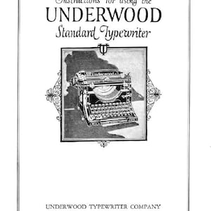 Underwood 3 4 5 Standard Portable Typewriter Electronic Vintage Instruction Service Manual in PDF English PDF Download User Manual