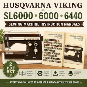 Manuale di istruzioni per la macchina da cucire Husqvarna Viking SL6000 6000 6440 in formato PDF. Manuale di riparazione e guida utente completa e ricercabile in formato PDF (download). immagine 1