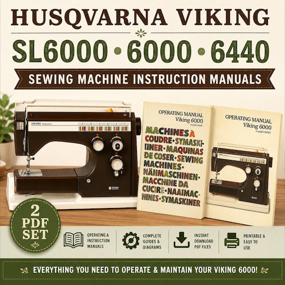Husqvarna Viking SL6000 6000 6440 Sewing Machine Instruction manual PDF Repair User Manual Complete Searchable User Guide PDF download