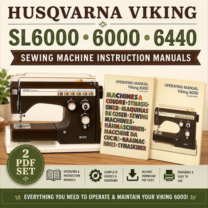 Manuale di istruzioni per la macchina da cucire Husqvarna Viking SL6000 6000 6440 in formato PDF. Manuale di riparazione e guida utente completa e ricercabile in formato PDF (download). immagine 1